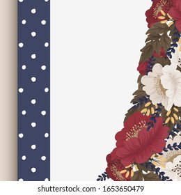 Flower border drawing - red frame
