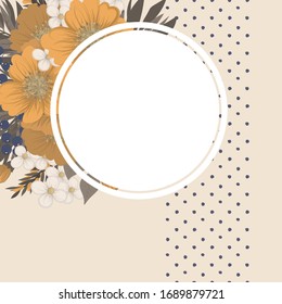 Flower border drawing - yellow frame