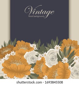 Flower border drawing - yellow frame
