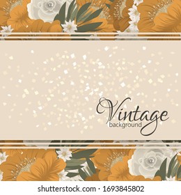 Flower border drawing - yellow frame