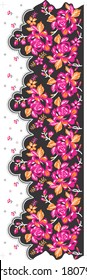 borde de flores para impresión de tejidos y baldosas y uso de bordes