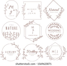 flower border and frame hand drawn style.vector illustration