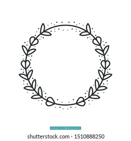 Flower border icon vector illustration logo template for many purpose. Isolated on white background.