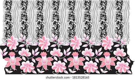 flower border pattern  for fabric print and background and texture and tile or home decor use.Modern stylish texture.Repeating abstract background.