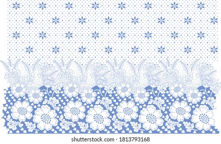 flower border pattern for fabric print and background and texture and tile or home decor use
