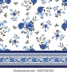 flower border pattern on white background