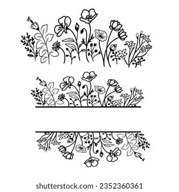 Flower Border Split Floral Frame
