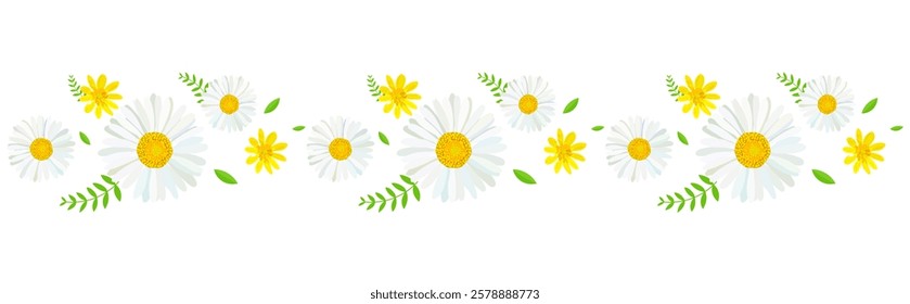 Flower border, spring banner, floral divider