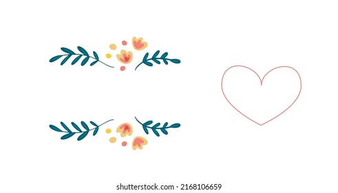 Plantilla de borde de flor con espacio de copia. Arte de diseño de vector dibujado a mano