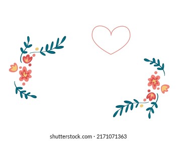 Blumenrahmen-Vorlage mit Kopienraum. Handgezeichnete Vektordesign-Kunst