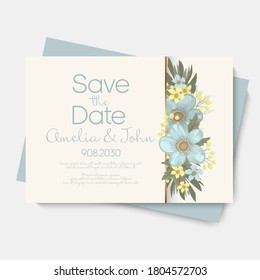 Flower border template - pastel flowers	