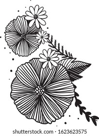 Flower border vector illustration material.