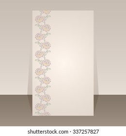 Modelo de página de vetor de borda de flor com espaço de cópia.
