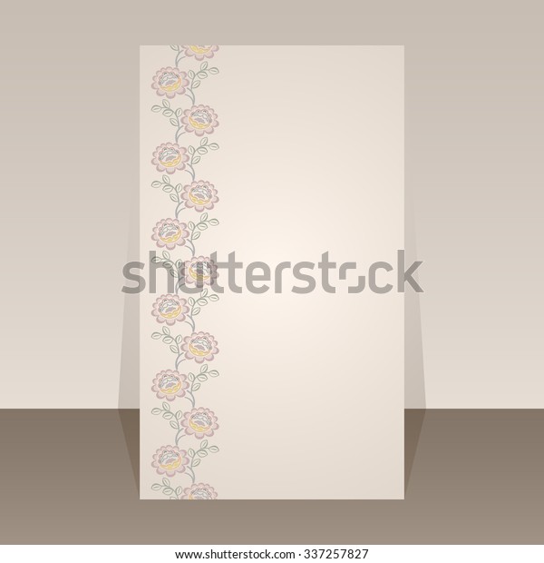Flower\
border vector page template with copy\
space.
