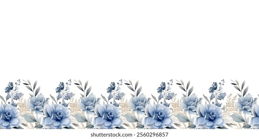 flower border watercolor for wedding, birthday, card, background, invitation, wallpaper, sticker, decoration etc.