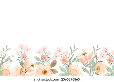 flower border watercolor for wedding, birthday, card, background, invitation, wallpaper, sticker, decoration etc.