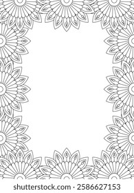 Flower Borders Coloring Book Pages