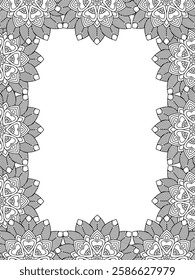 Flower Borders Coloring Book Pages