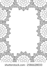 Flower Borders Coloring Book Pages