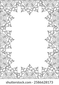 Flower Borders Coloring Book Pages