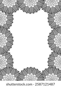 Flower Borders Coloring Book Pages For Adult
