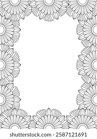 Flower Borders Coloring Book Pages For Adult