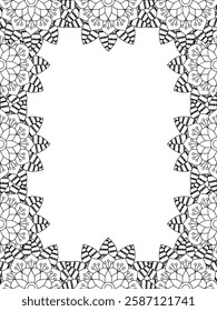 Flower Borders Coloring Book Pages For Adult