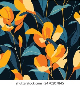 flower botanical pattern a bunch of flowers on background decorative vector 