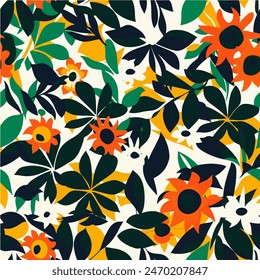 flower botanical pattern a bunch of flowers on background decorative vector 