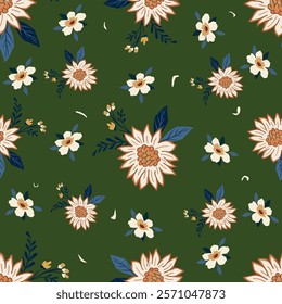 flower botanical pattern a bunch of flowers on background decorative