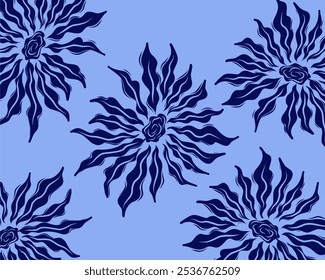 Flower botanical pattern illustration vector fabric textile motif clip art print art editable