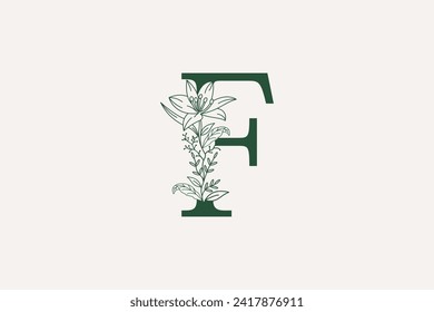 diseño del logotipo floral y botánico con el concepto de la letra del logotipo