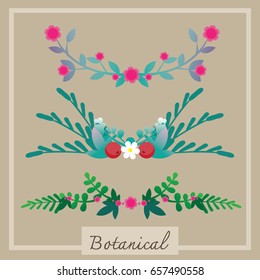 flower bouquet for button line vector. 