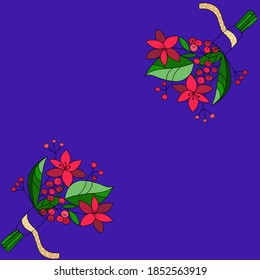 Flower bouquet card, vector illustration