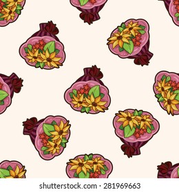 flower bouquet , cartoon seamless pattern background