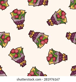 flower bouquet , cartoon seamless pattern background