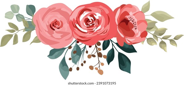 flower bouquet for decorating wedding invitations or greeting cards