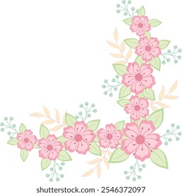 Flower Bouquet Decorative Frame. Beautiful Floral Vintage Border for Wedding Invitation Card Design.