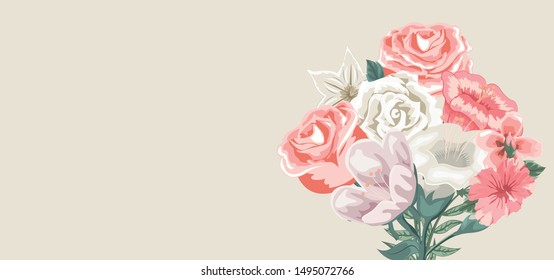 Flower Bouquet Design Background vector