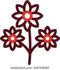 Flower Bouquet Glyph Two Color Icon For Personal And Commercial Use.
