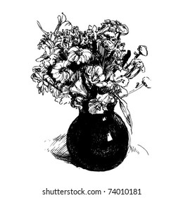 flower bouquet hand drawing