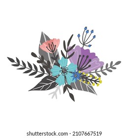 Flower bouquet. Hand drawn vector illustration.
