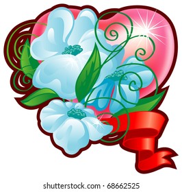 Flower bouquet with heart