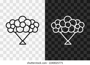 Flower bouquet, high quality vector editable line icon. Flower bouquet outline icon isolated on dark and light transparent backgrounds for UI design.
