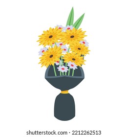 Flower bouquet icon isometric vector. Gift bunch. Spring floral