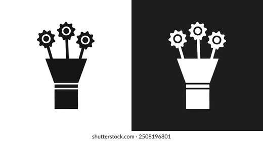 Flower bouquet icon logo set vector