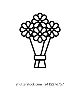 Flower bouquet icon for romantic gift
