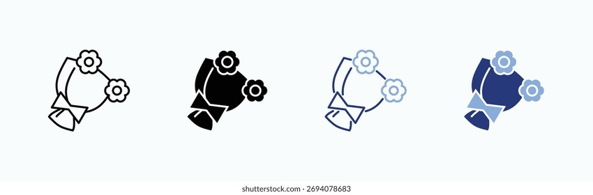 Vector aislado de la Colección del estilo múltiple de la hoja del icono del ramo de flores