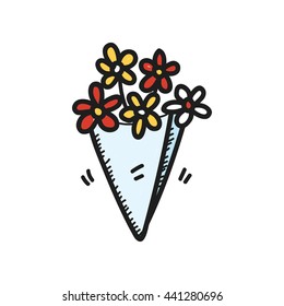  Flower bouquet icon template