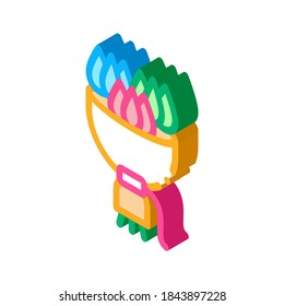 flower bouquet icon vector. isometric flower bouquet sign. color isolated symbol illustration